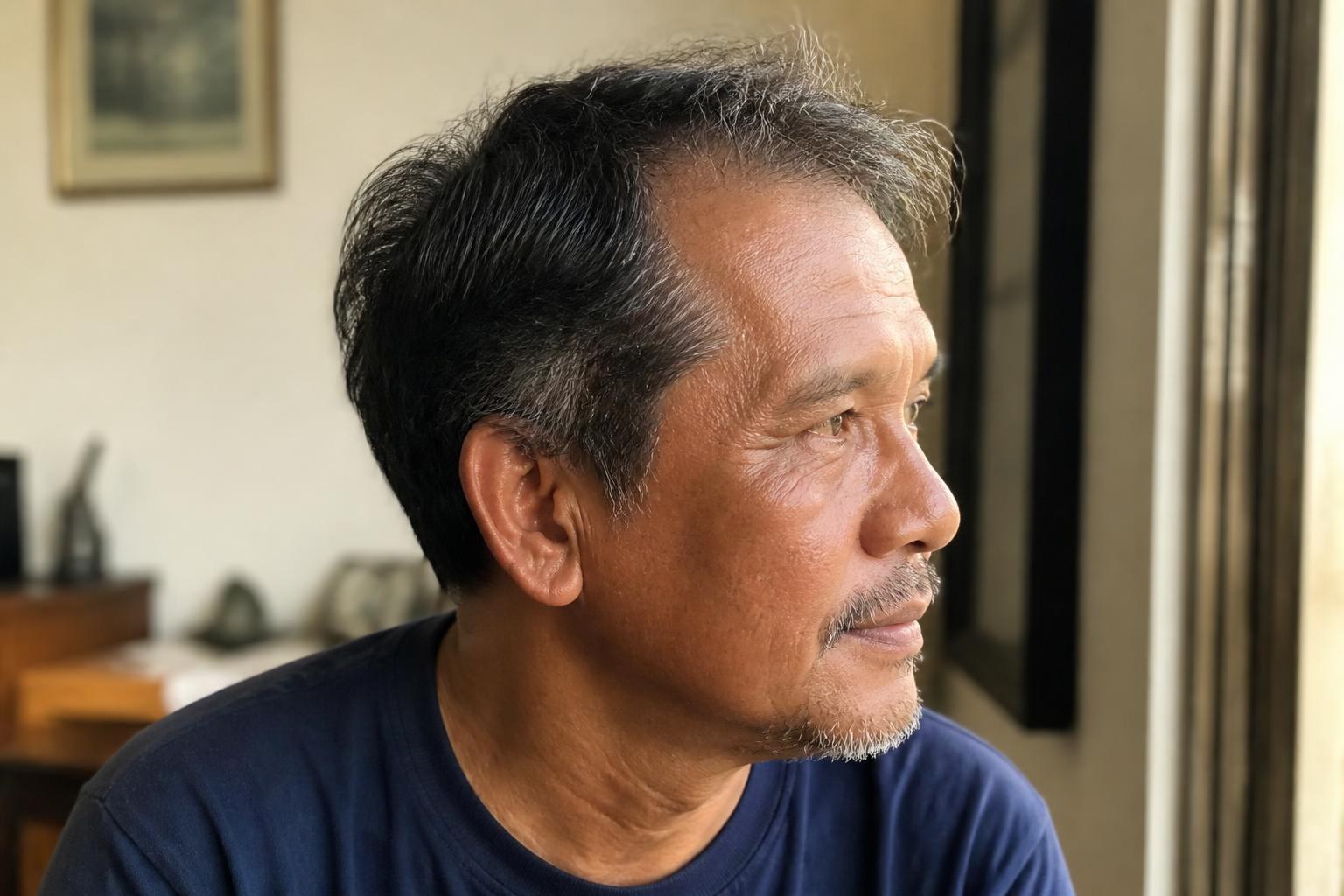 Mature Filipino man with salt-and-pepper hair